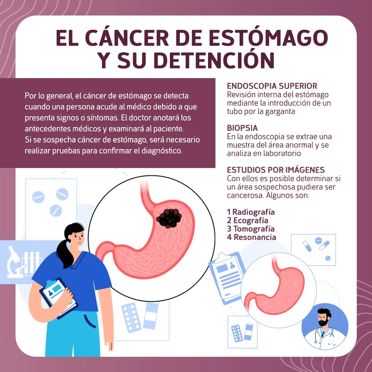 Pruebas de detección del cáncer de estómago (radiografía, ecografía, tomografía, resonancia) 