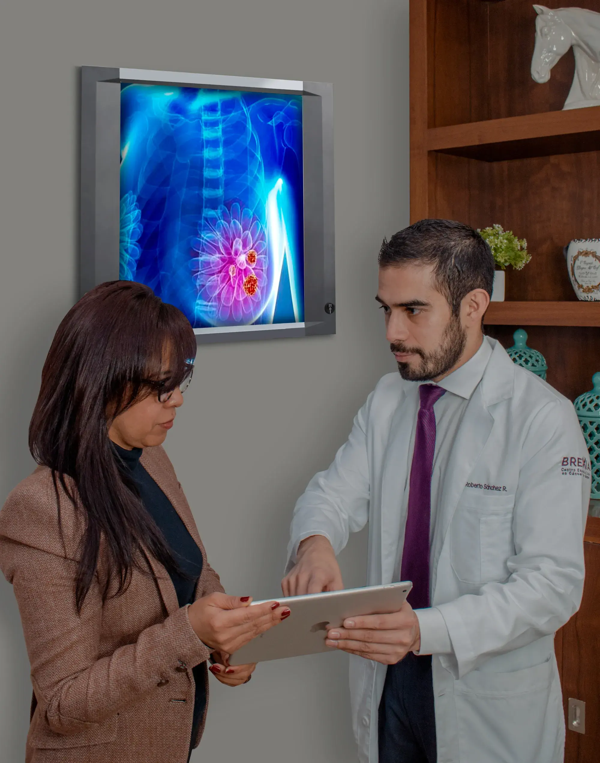 Células de cáncer de mama que se generan en los conductos del seno.